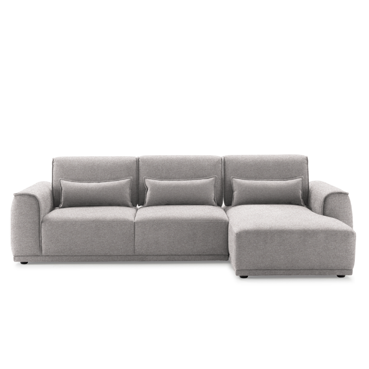 Master Three Seater Sofa Linen Upholstery/L-Shape/Hidden Legs/Light Brown