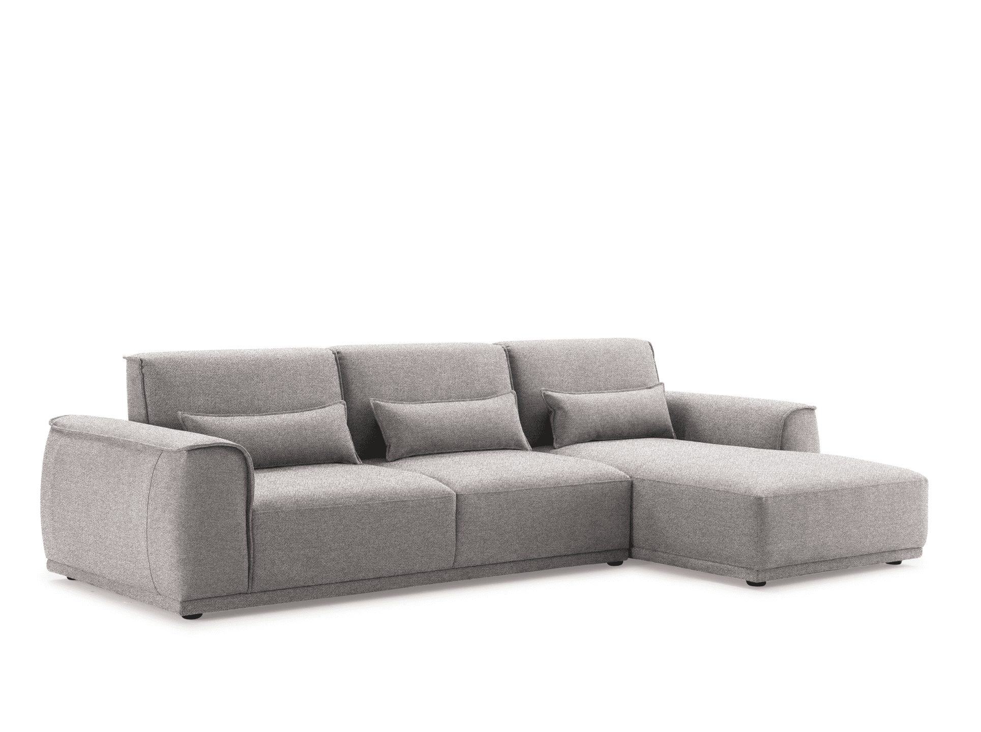 Master Three Seater Sofa Linen Upholstery/L-Shape/Hidden Legs/Light Brown