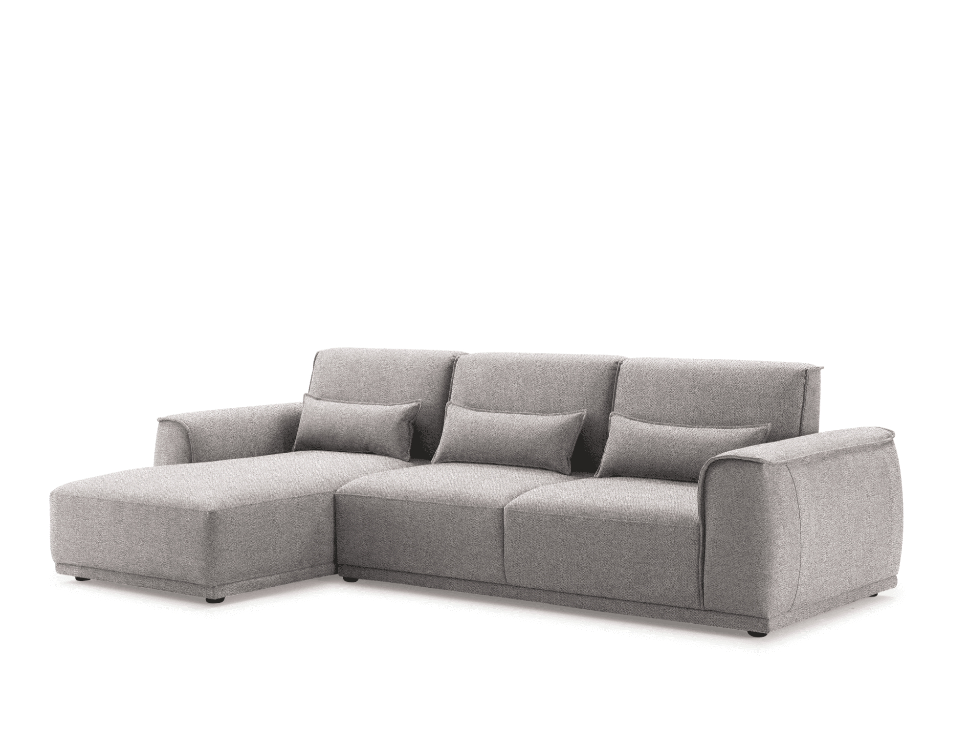 Master Three Seater Sofa Linen Upholstery/L-Shape/Hidden Legs/Light Brown