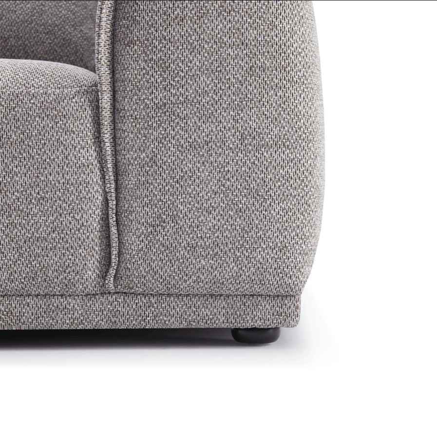 Master Three Seater Sofa Linen Upholstery/L-Shape/Hidden Legs/Light Brown