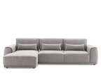 Master Three Seater Sofa Linen Upholstery/L-Shape/Hidden Legs/Light Brown