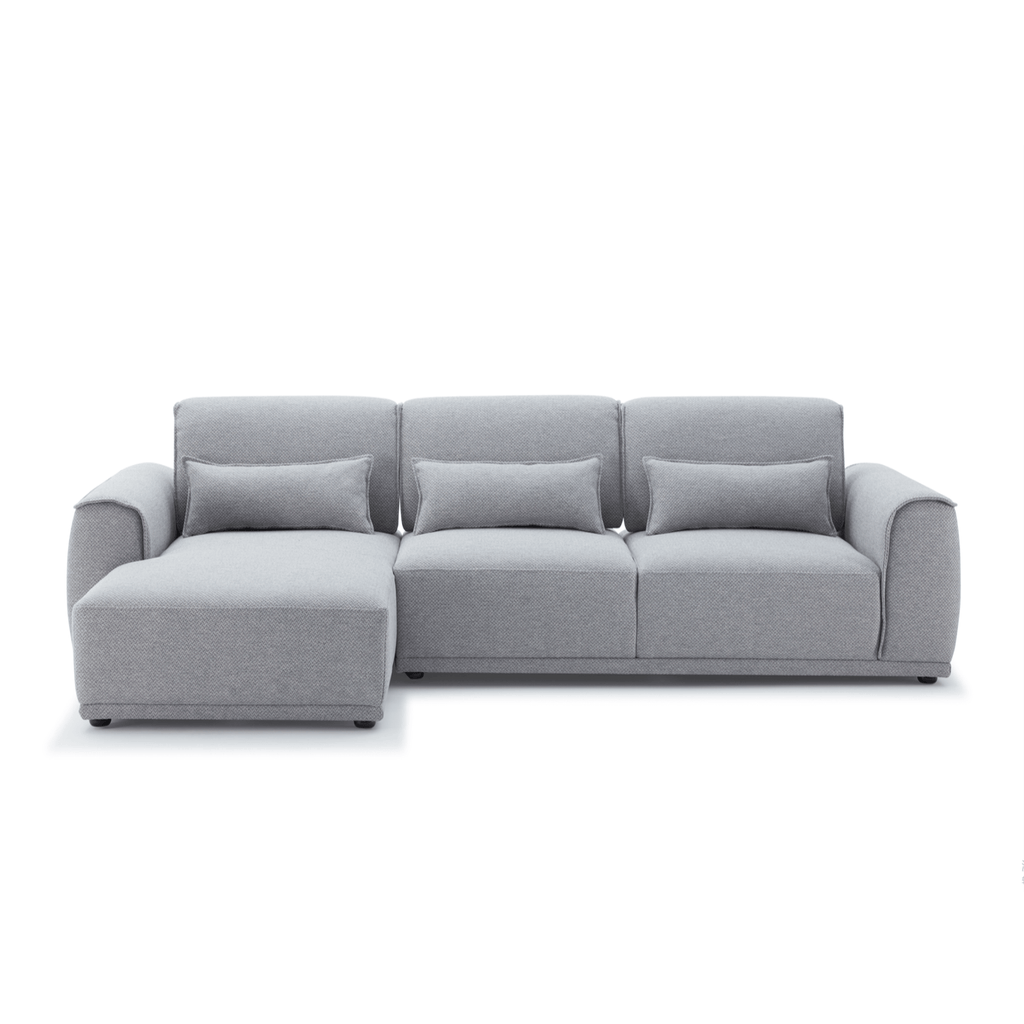 Master Three Seater Sofa Linen Upholstery/L-Shape/Hidden Legs/Grey