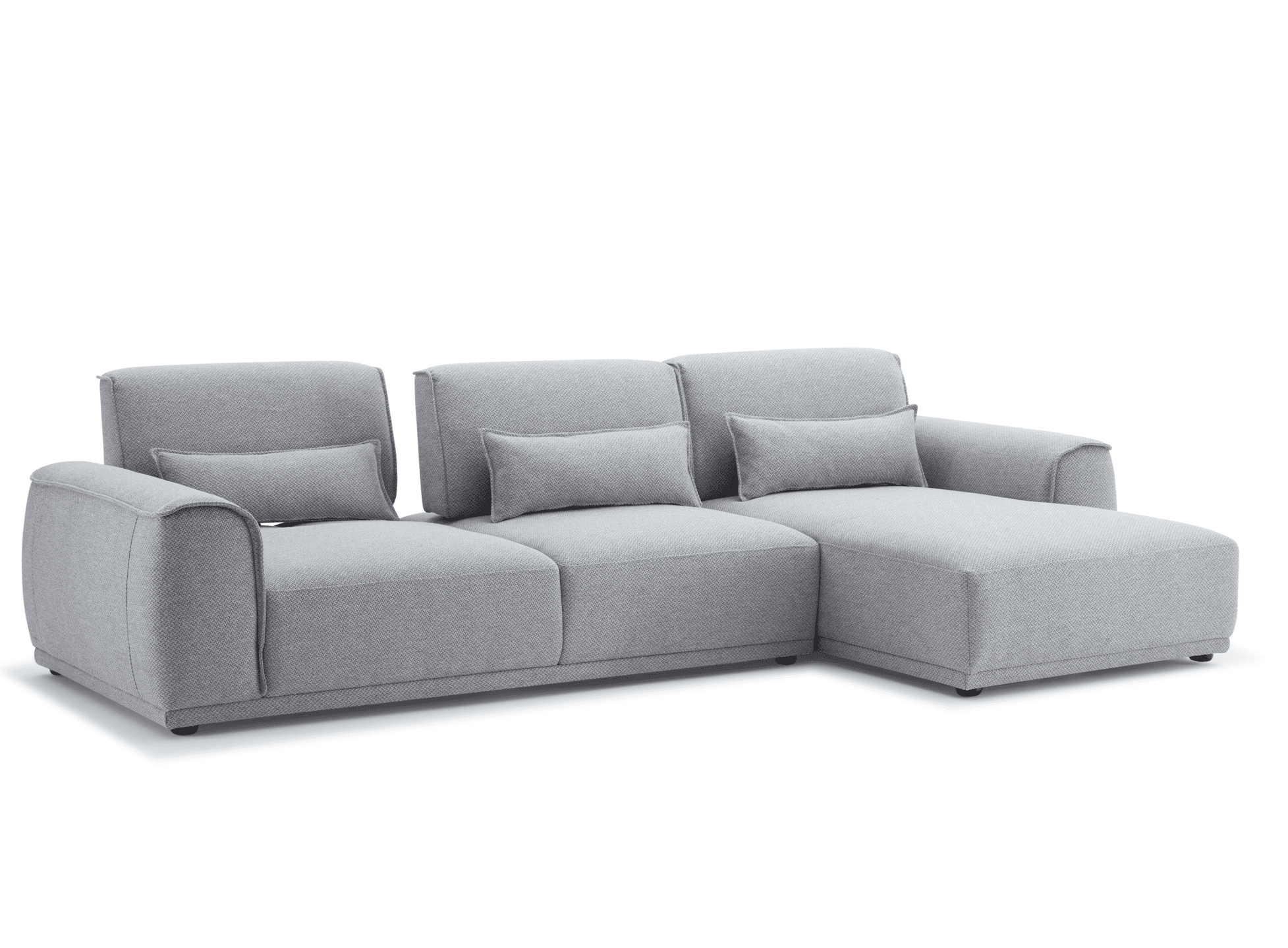 Master Three Seater Sofa Linen Upholstery/L-Shape/Hidden Legs/Grey