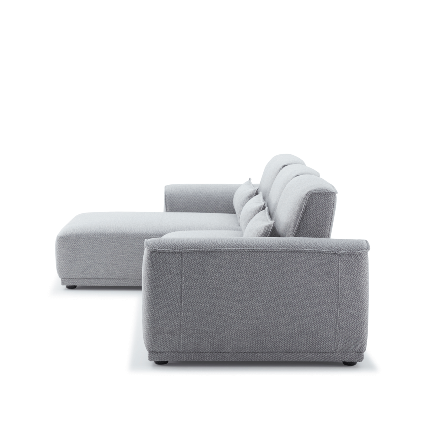 Master Three Seater Sofa Linen Upholstery/L-Shape/Hidden Legs/Grey