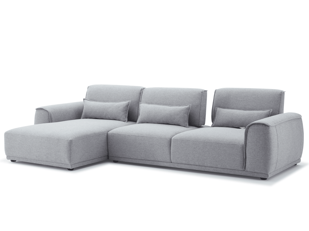 Master Three Seater Sofa Linen Upholstery/L-Shape/Hidden Legs/Grey