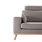 Hofni L Shape Three Seater Sofa/Linen Upholstery/Plywood Frame/Wood Legs/280cm