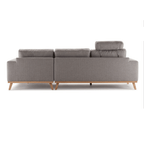 Hofni L Shape Three Seater Sofa/Linen Upholstery/Plywood Frame/Wood Legs/280cm