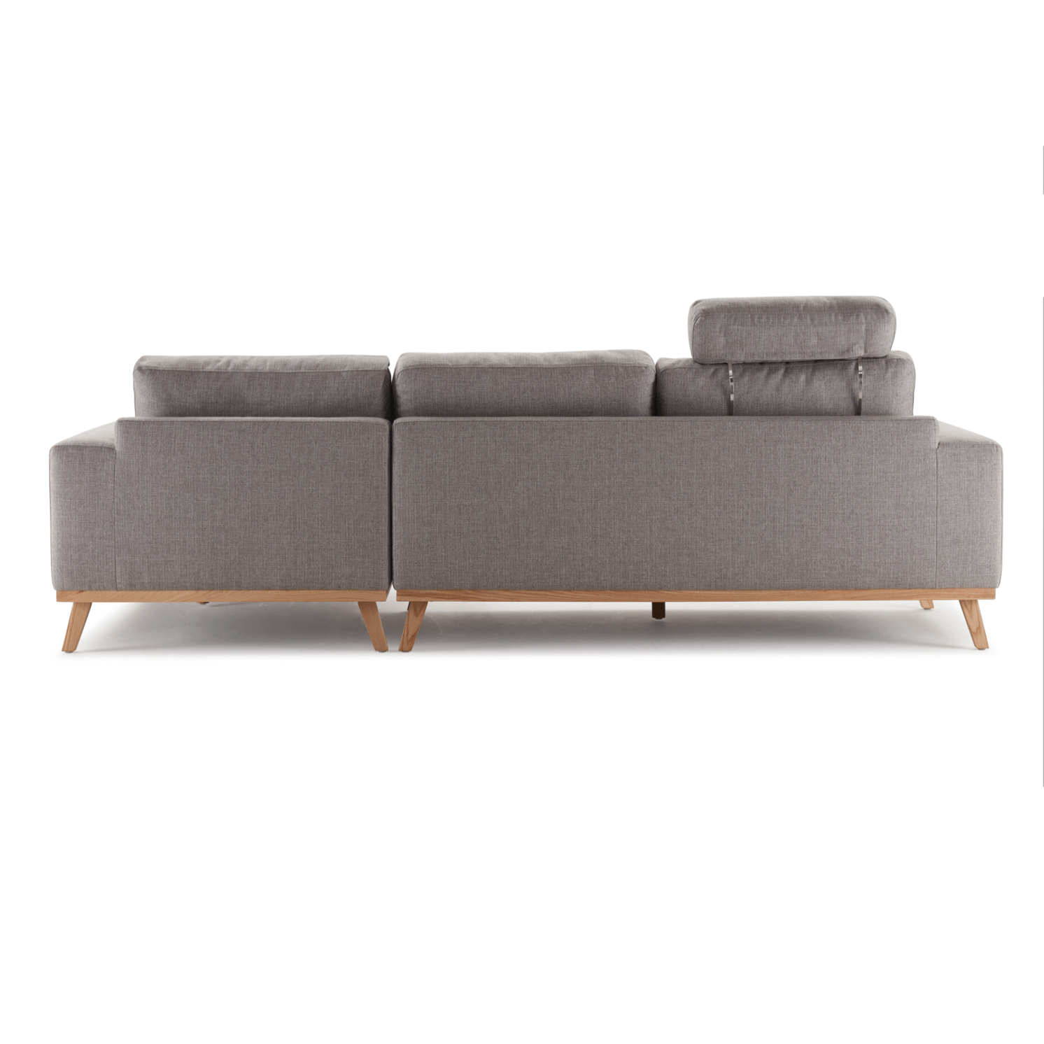 Hofni L Shape Three Seater Sofa/Linen Upholstery/Plywood Frame/Wood Legs/280cm