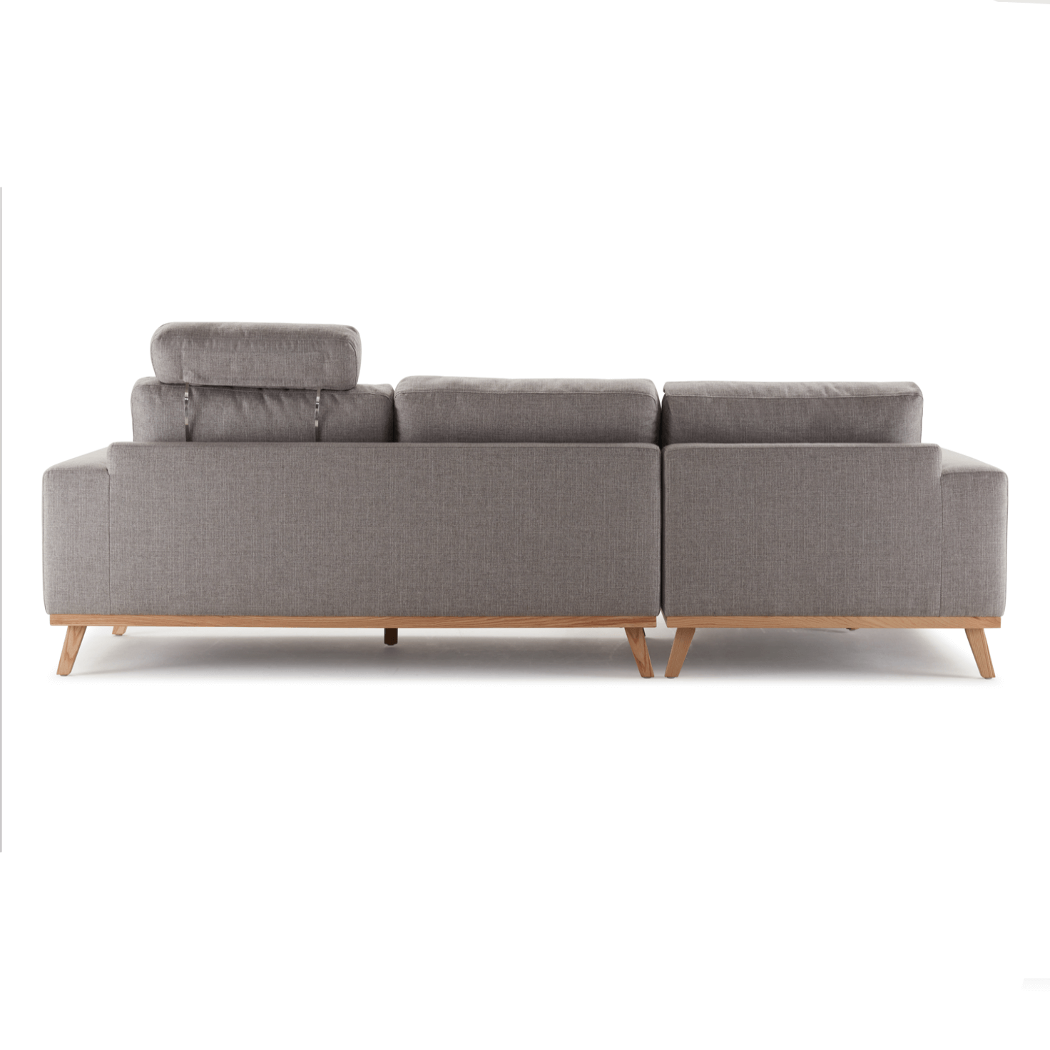 Hofni L Shape Three Seater Sofa/Linen Upholstery/Plywood Frame/Wood Legs/280cm