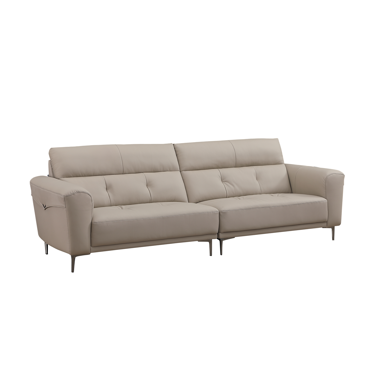 Swankie Leather Upholstery Three Seater Sofa/Steel Legs