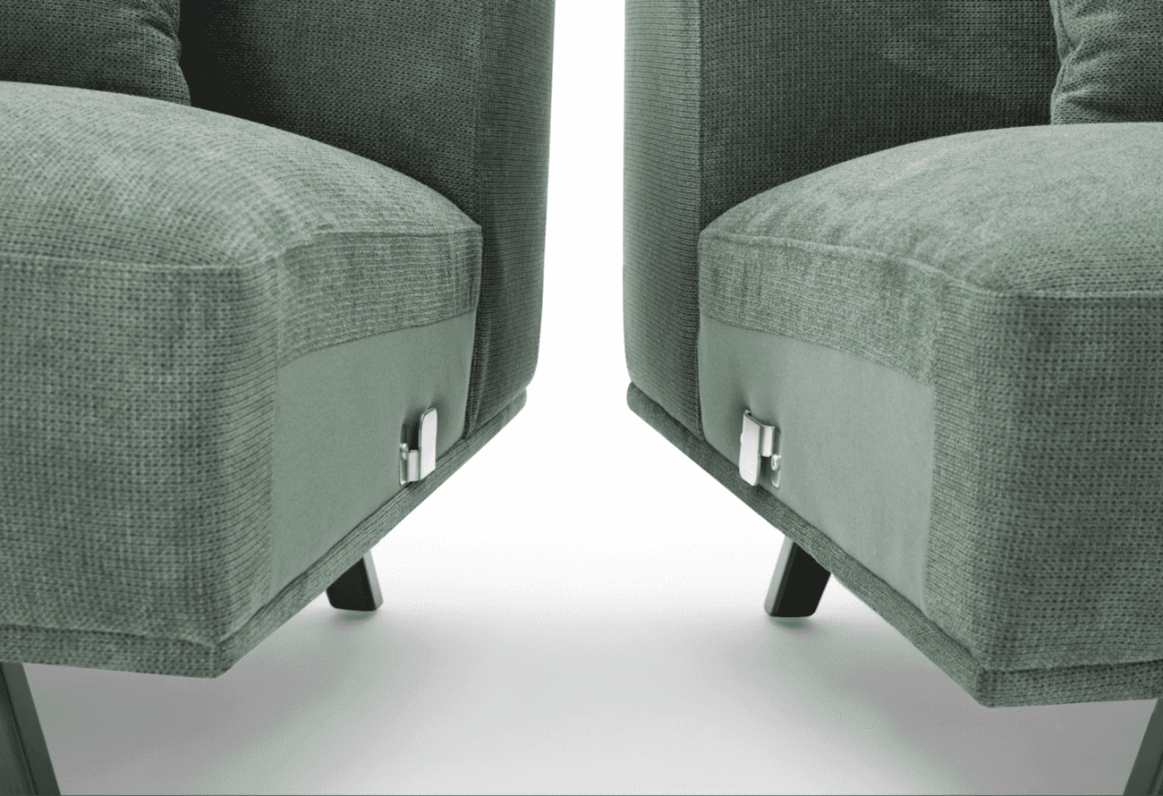 Green Fabric Upholstery Sofa/Plywood Frame/Wood Legs/Armchair/Three Seater/Four Seater