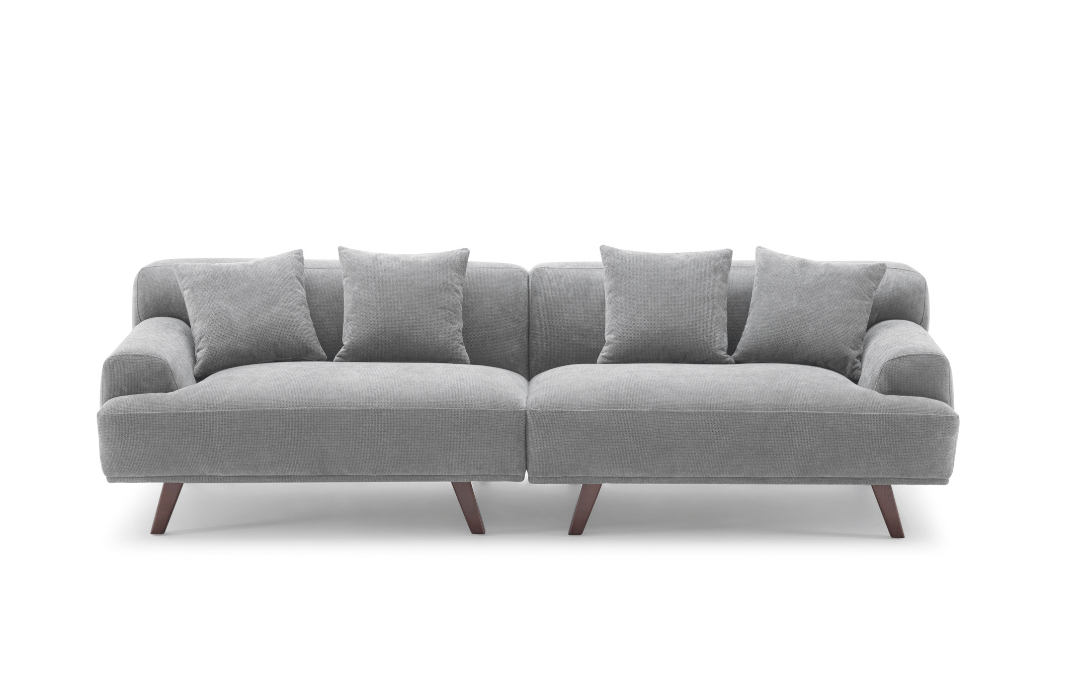 Grey Fabric Upholstery Sofa/Plywood Frame/Wood Legs/Armchair/Three Seater/Four Seater