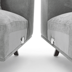 MAX Grey Fabric Upholstery Sofa/Plywood Frame/Wood Legs/Armchair/Three Seater/Four Seater