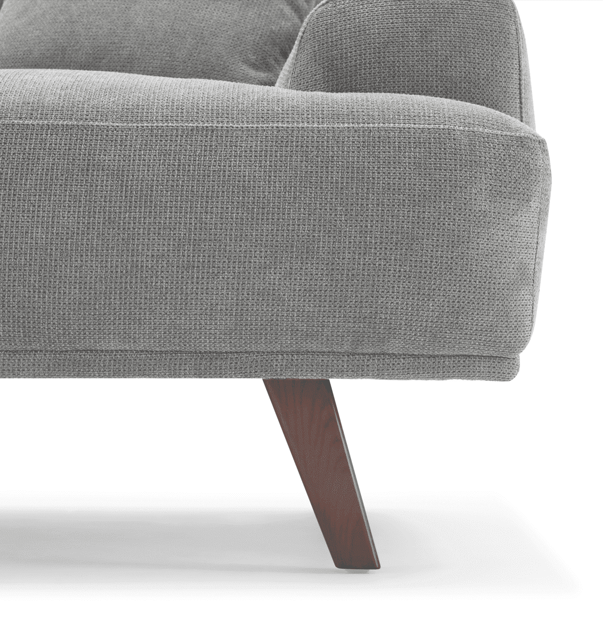 MAX Grey Fabric Upholstery L-Shape Four Seater Sofa/Plywood Frame/Wood Legs/Chaise