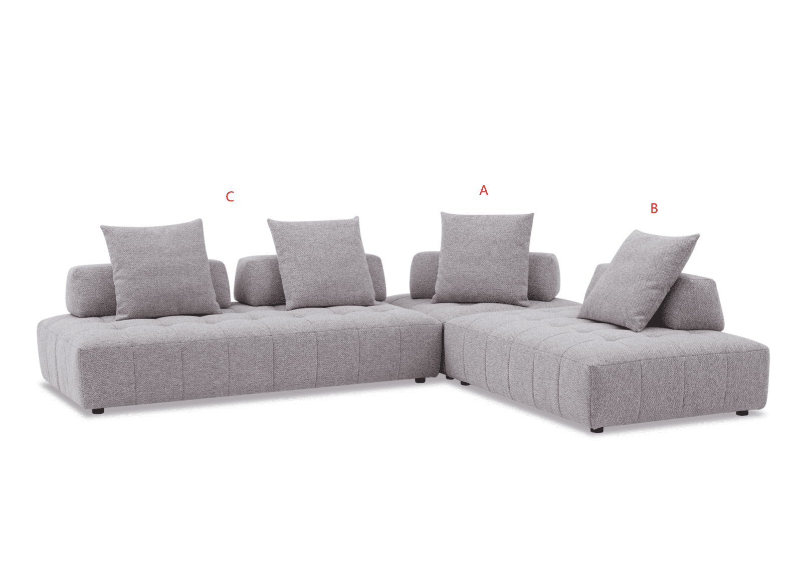 Modular Sofa with Removable Backrest/Armless Floor Sofa Couches/Hidden Legs