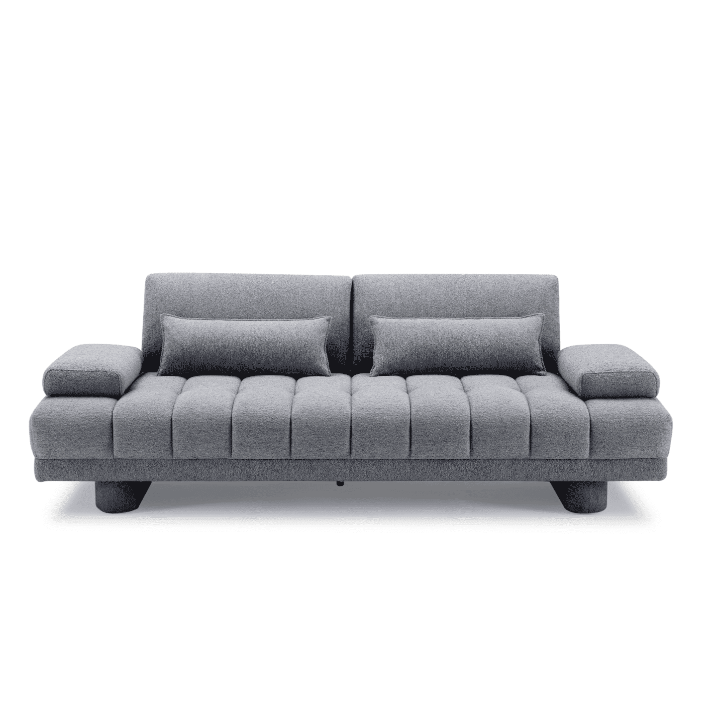 Adjustable Back Upholstery Sofa with Two Pillows/Grey/214cm/238cm