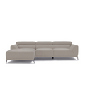 L-Shape Three Seater Sofa Fabric Upholstery/Plywood Frame/Steel legs