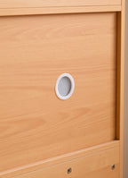 Ayya Minimalist Bear Ear Bedside Storage Kids' Dresser in Natural Wood Color