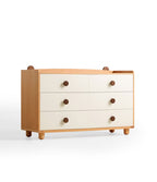 Ayya Minimalist Bear Ear Bedside Storage Kids' Dresser in Natural Wood Color