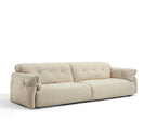 Drinel Sand Velvety Fabric Upholstered Down and Plush Cotton Stuffed Sofa/Ottoman
