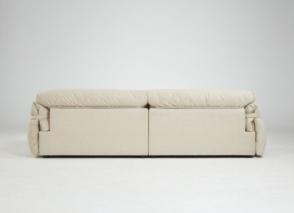 Drinel Sand Velvety Fabric Upholstered Down and Plush Cotton Stuffed Sofa/Ottoman