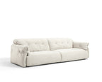Drinel White Velvety Fabric Upholstered Down and Plush Cotton Stuffed Sofa