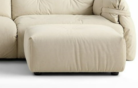Drinel Sand Velvety Fabric Upholstered Down and Plush Cotton Stuffed Sofa/Ottoman