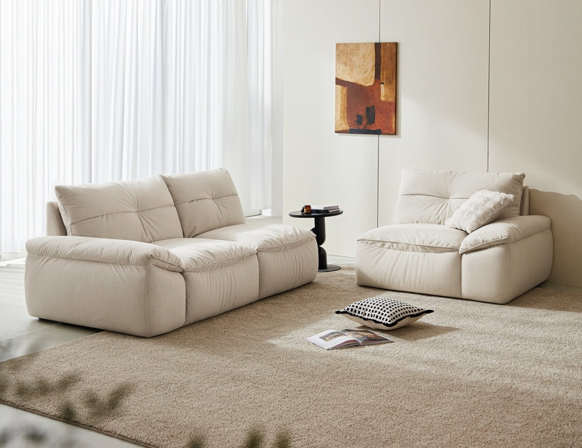 Pearl White Fully Removable and Washable Pet-Friendly Fabric Upholstered Sofa 220CM/320CM