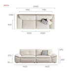 Pearl White Fully Removable and Washable Pet-Friendly Fabric Upholstered Sofa 220CM/320CM