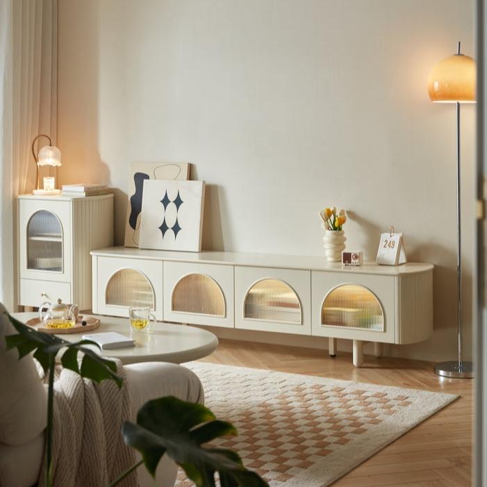 Casper Cream Arched Doors TV Cabinet with Motion Sensor Lighting/TV Stand with Light