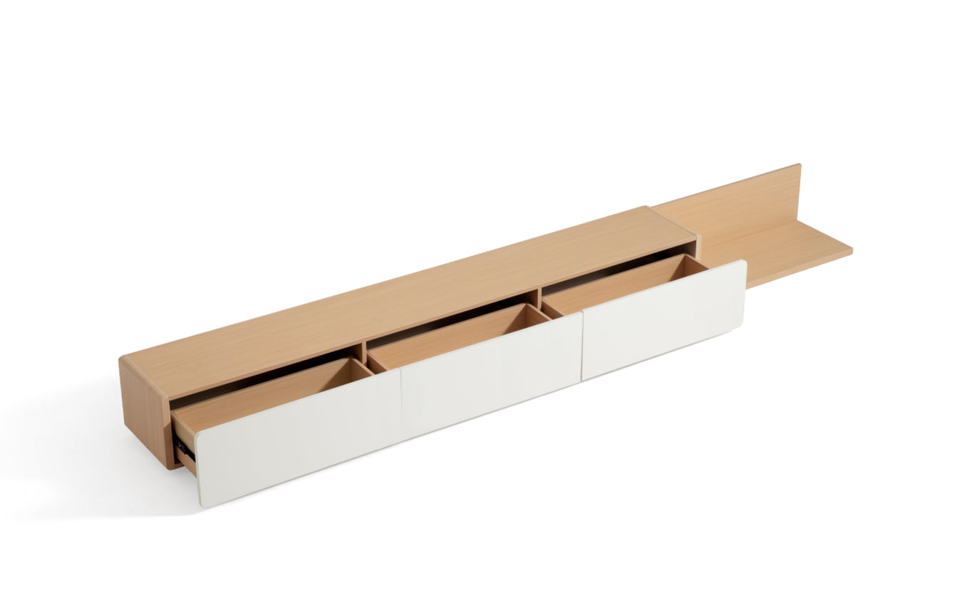 Extendable TV Cabinet/Timber TV Stand with 3-Drawer