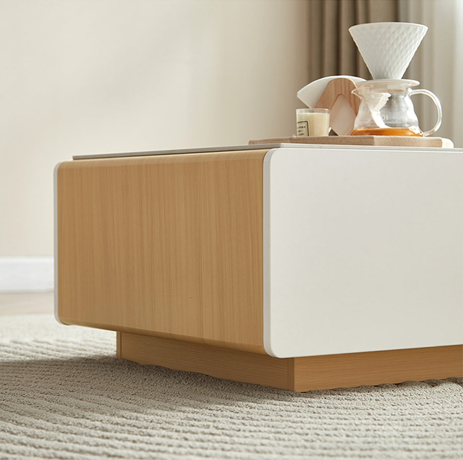 Minimalist Ceramic Top Storage Coffee Table with 4 Drawers/Tea Table