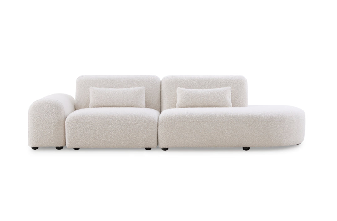 Pretty Modular Pure White Bouclé Upholstery Sofa/ 270cm