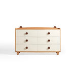 Ayya Minimalist Bear Ear Bedside Storage Kids' Dresser in Natural Wood Color
