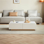 Minimalist Ceramic Top Storage Coffee Table with 4 Drawers/Tea Table