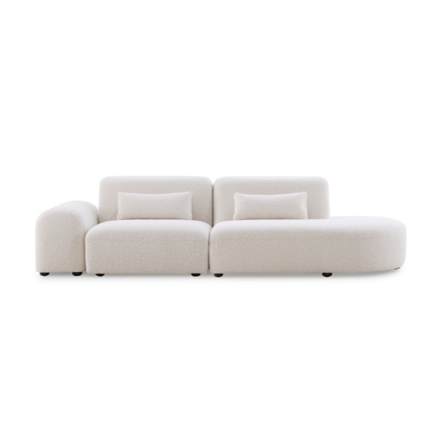 Pretty Modular Pure White Bouclé Upholstery Sofa/ 270cm