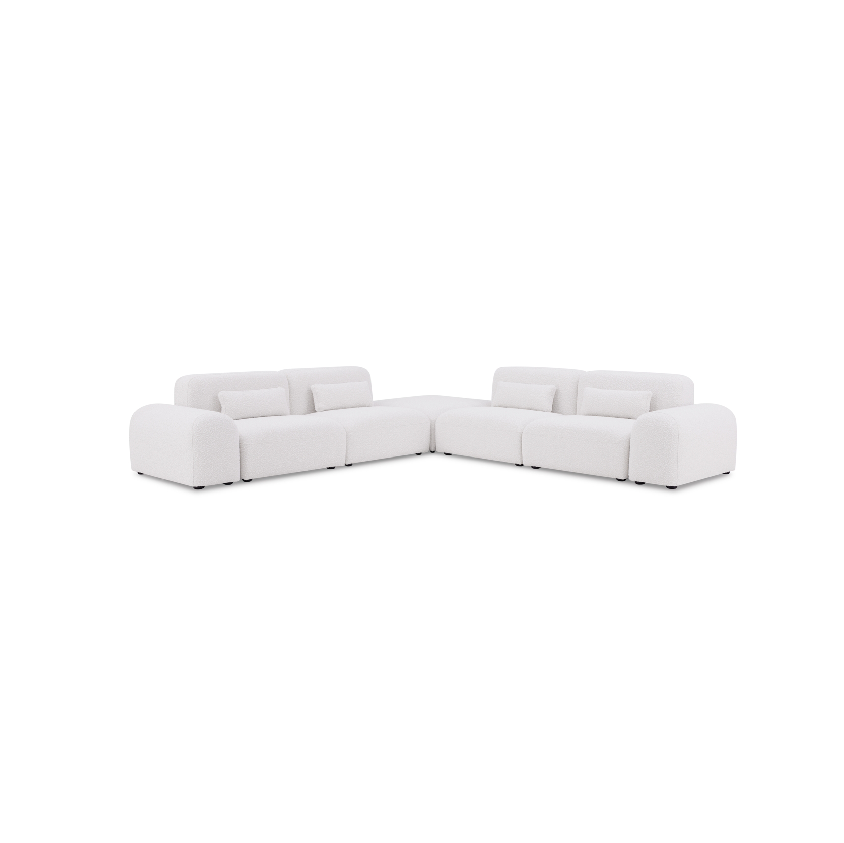Pretty Modular Pure White Bouclé Upholstery Sofa Set/Modular Corner Sofas