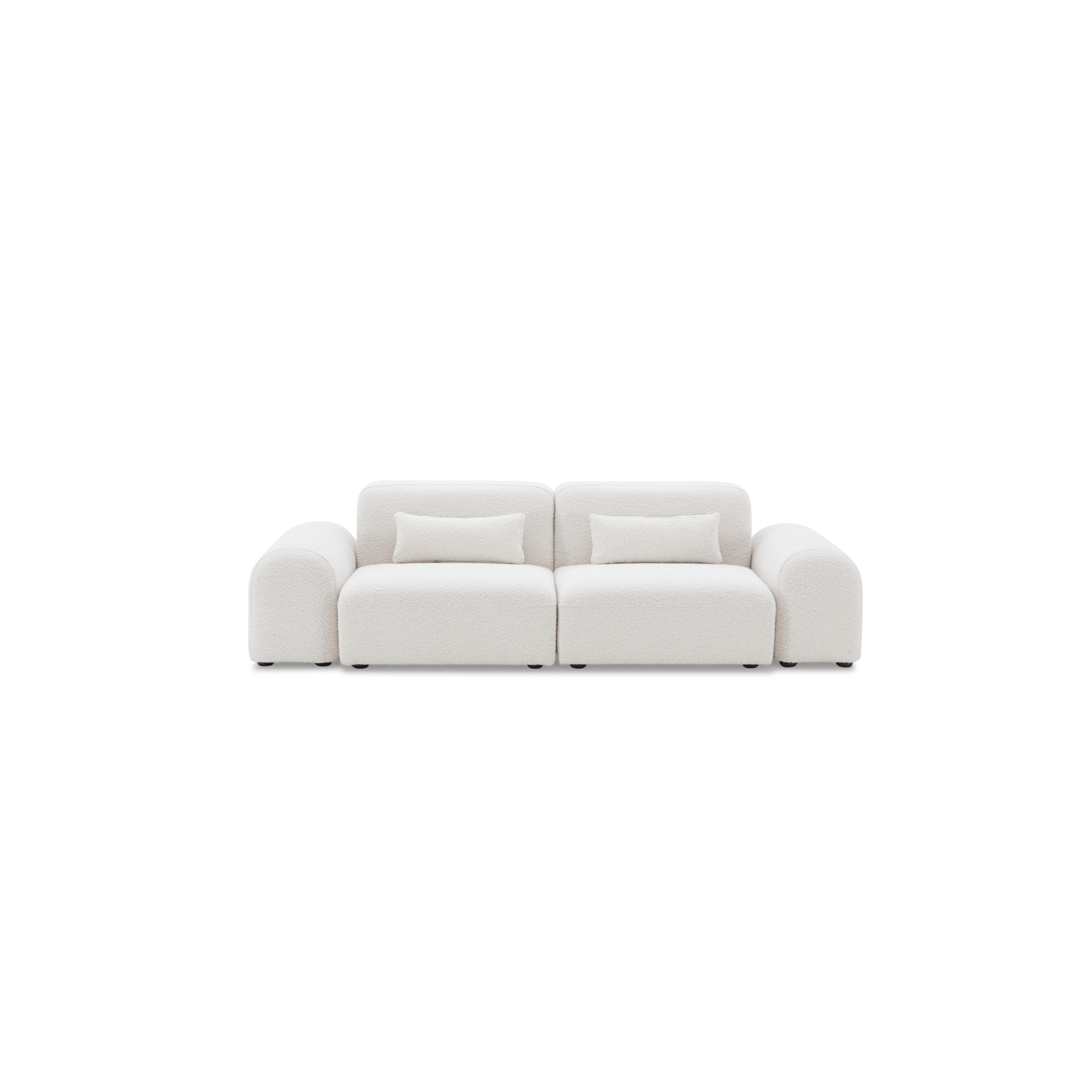 Pretty Modular Pure White Bouclé Upholstery Sofa