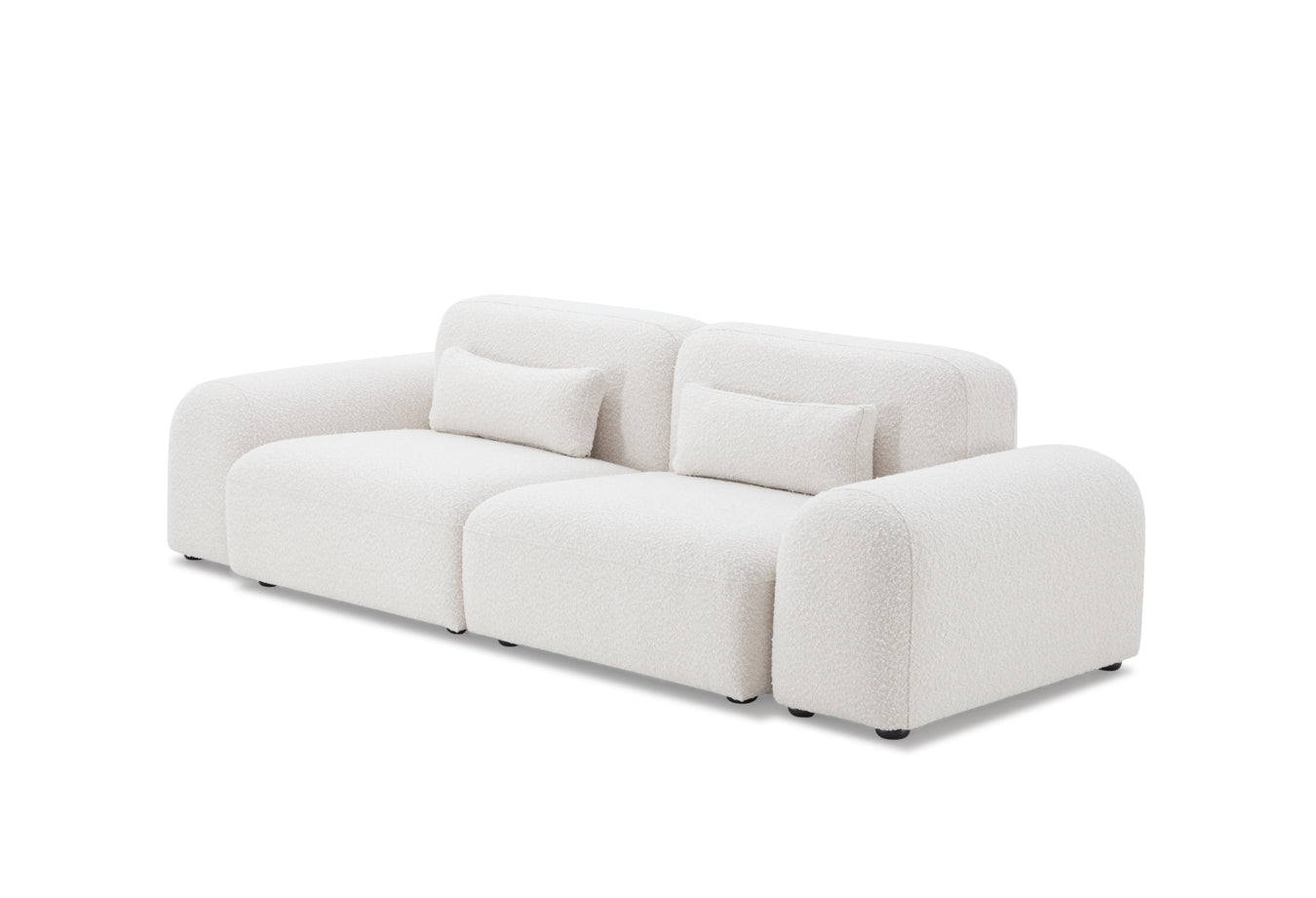 Pretty Modular Pure White Bouclé Upholstery Sofa
