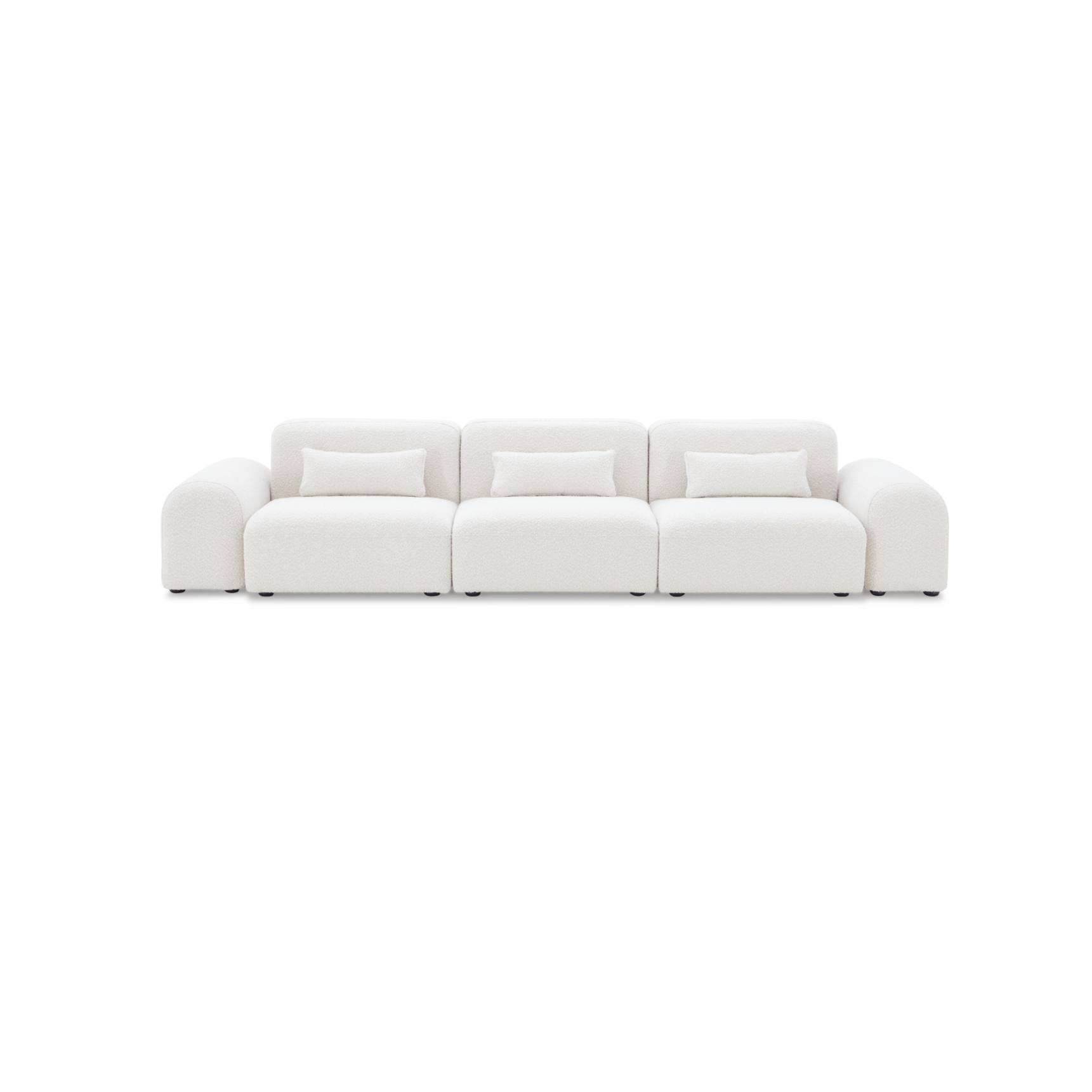 Pretty Modular Pure White Bouclé Upholstery Sofa