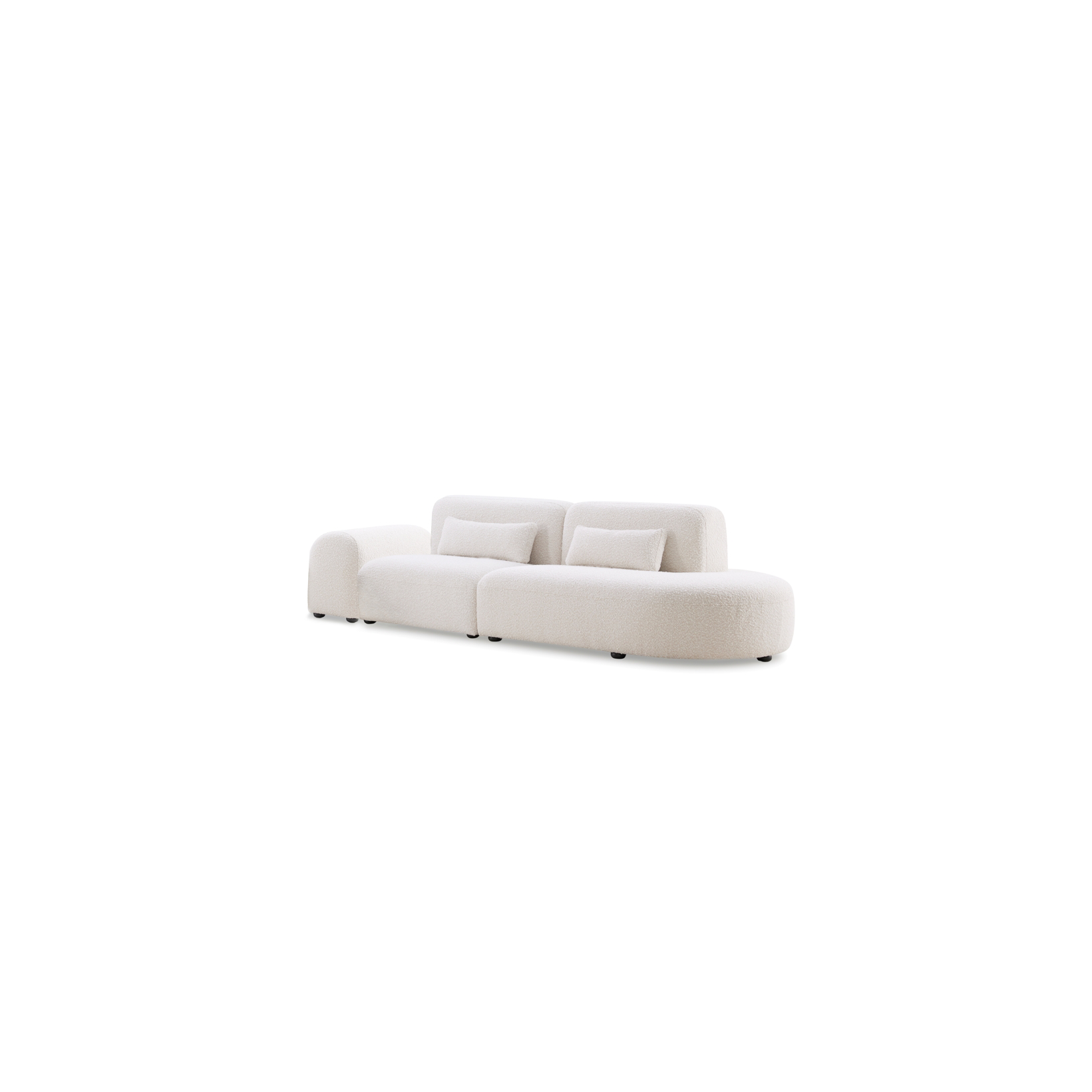 Pretty Modular Pure White Bouclé Upholstery Sofa/ 270cm