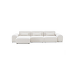 Pretty Modular Pure White Bouclé Upholstery Sofa With Reversible Chaise