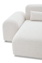 Pretty Modular Pure White Bouclé Upholstery Sofa With Reversible Chaise