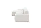 Pretty Modular Pure White Bouclé Upholstery Sofa With Reversible Chaise