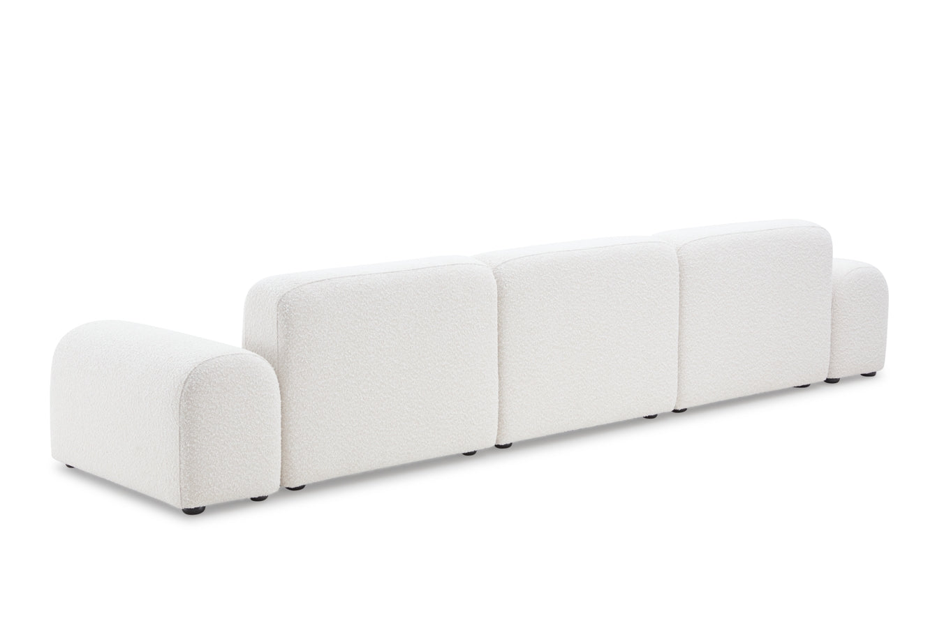 Pretty Modular Pure White Bouclé Upholstery Sofa With Reversible Chaise