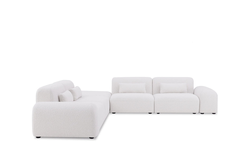 Pretty Modular Pure White Bouclé Upholstery Sofa Set/Modular Corner Sofas