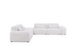 Pretty Modular Pure White Bouclé Upholstery Sofa Set/Modular Corner Sofas