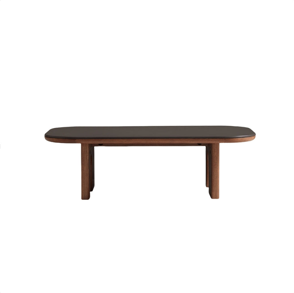 Certified American Oak Base Matte Ceramic Top Coffee Table