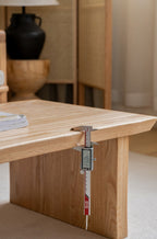 Mainn Natural Wood Color -Graded Solid American Oak Rectangle Coffee Table