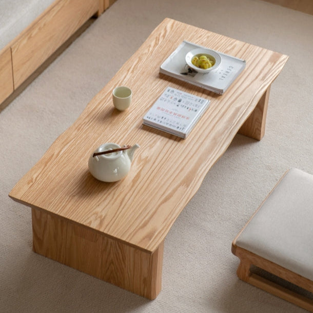 Mainn Natural Wood Color -Graded Solid American Oak Rectangle Coffee Table